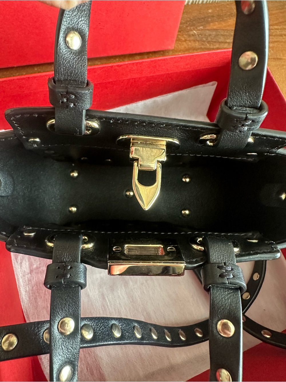 Valentino Garavani NIB Black Leather Mini Rockstud Crossbody Shoulder Bag - Picture 4 of 15